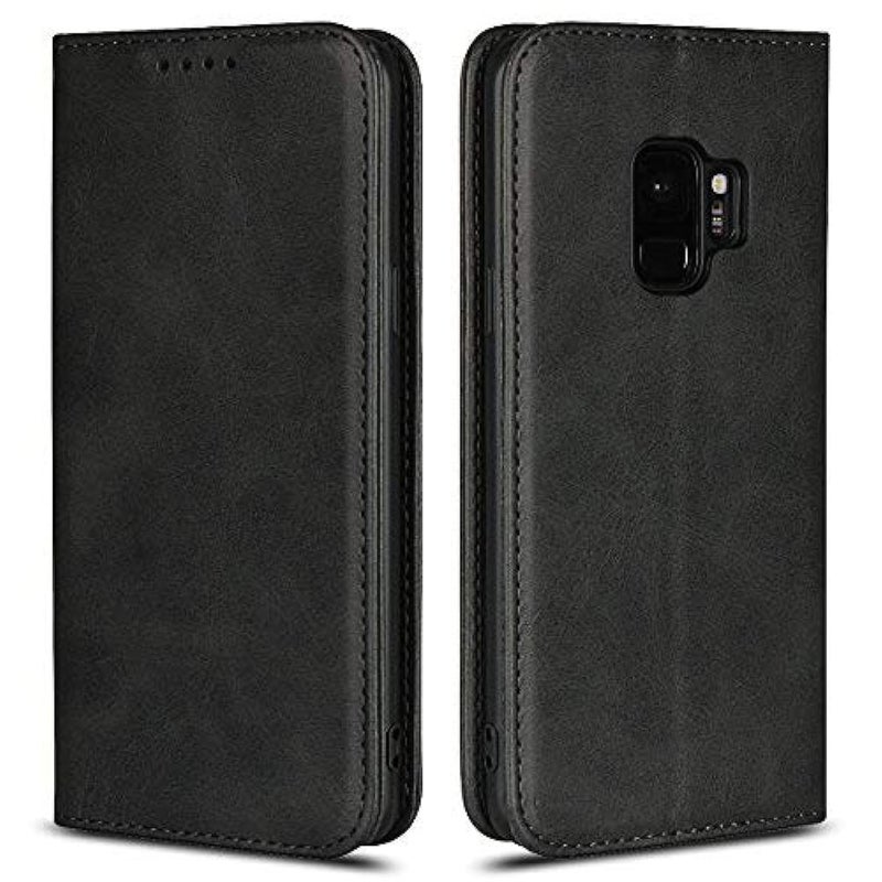 iCoverCase for Samsung Galaxy S9 Wallet Case, Premium PU Magnetic Leather Card Slots Holder Carry Kickstand Feature Flip Cover Case for Galaxy S9 (Dark Gray) - Image 1